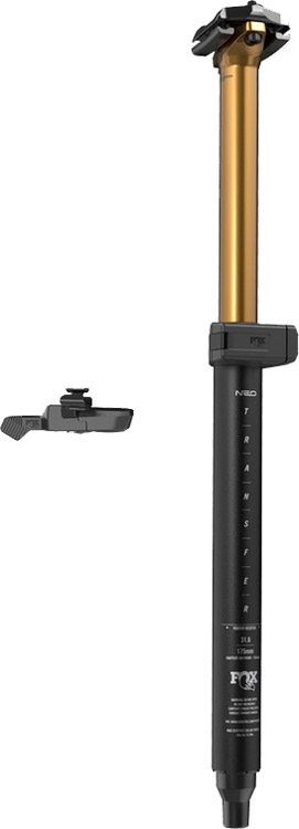 Powered by Neo - das schnellste kabellose Protokoll im Radsport - die neue Fox Racing Transfer Neo lässt sich per Funk um bis zu 200 mm absenken. Niedrige Bauhöhe, ein ergonomischer Hebel und eine intuitive App machen die Transfer Neo zur ultimativen kabellosen Vario-Sattelstütze. Features - Fox Racing Transfer Neo 34,9 mm Sattelstütze Fox-spezifische wiederaufladbare Lithium-Batterie, austauschbar mit Live Valve Neo Dämpfern Druckregulierung über Schrader-Ventil am Stützenkopf Transparentes und nachvollziehbares Wartungsintervall nach 8.000 Betätigungen 26 Millisekunden vom Drücken des Hebels bis zur Bewegung der Sattelstütze Der Staubabstreifer kann zum Nachfetten leicht entfernt werden Bei leerer Batterie wird der Dämpfer in die offene Position zurückgestellt Shake-to-Wake-Funktion. Das System schaltet sich automatisch ein, wenn das Fahrrad bewegt wird, und geht nach fünf Minuten Inaktivität in den Ruhezustand Batteriestandsanzeige, basierend auf einer farbigen LED, wenn die Batterie eingelegt ist Manuelle Betätigungsoption im Falle einer leeren Batterie Lebensdauer der Hauptbatterie zirka 30 bis 40 Stunden 1,25 bis 1,5 Stunden Ladezeit über das mitgelieferte Dock und das USB-A-auf-USB-C-Kabel Bürstenloser 7V-Motor mit Fox-angepassten Planetengetrieben aus Stahl für konkurrenzlose Haltbarkeit Wasserdicht nach IPX7 47 mm Stack-Höhe, nur 11 mm mehr als bei einem Standard-Transfer Produkteigenschaften Einsatzbereich: MTB, All-Mountain Version: LiveValve Neo Federung: Luft Offset: 0 mm Durchmesser: Ø 34,9 mm Hub (Variante wählen) 125 mm 150 mm 175 mm 200 mm Farbe Schwarz / Kashima coated Lieferumfang 1 x Fox Racing Transfer Neo F-S K 34,9 mm Drop Remote AM 1 x Wiederaufladbare Lithium-Batterie 1 x Akku-Ladestation und USB-A zu USB-C Kabel 2 x Akku-Block 1 x 22,2 mm / I-SPEC EV / Matchmaker-Klemme 1 x Dropper Lever mit CR2032 Batterie 1 x Sattelstützenfett