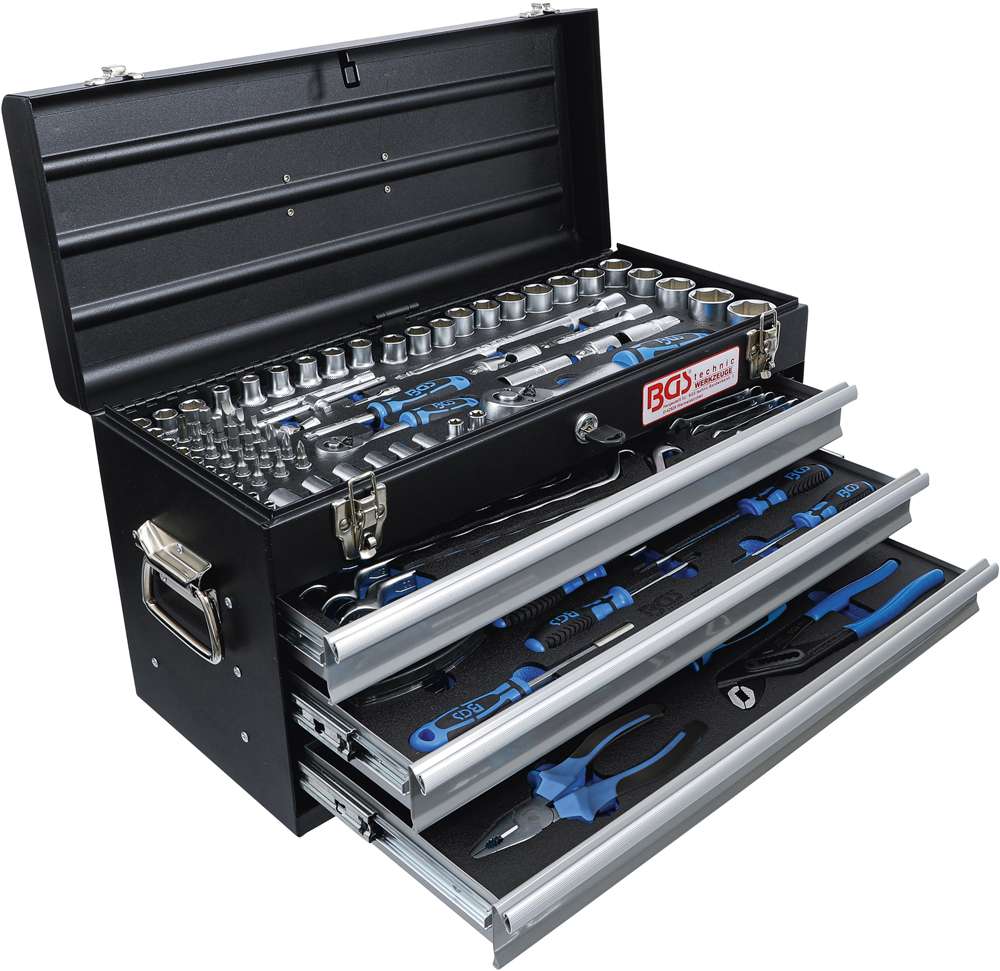BGS technic Metall-Werkzeugkoffer mit 143 Werkzeugen