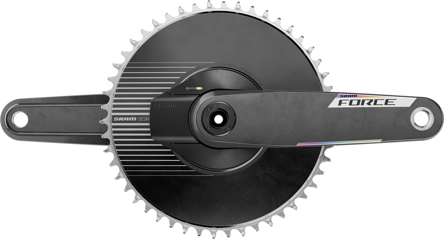 006118731004-FC-FORCE-PM-1-E1-DUB-1725-50-AERO-c-DSide SRAM Force 1 AXS Powermeter E1 Carbon Kurbel 50T Aero