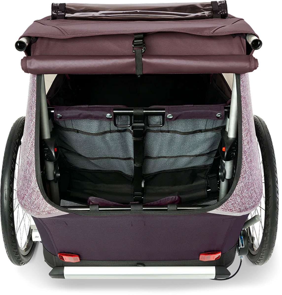 Croozer_Kid_Vayaa_2_Blossom_red_Kofferraum_1_WEB_001_800x800@2x Croozer Vaaya 2 Kinder-Fahrradanhänger – Bild 5